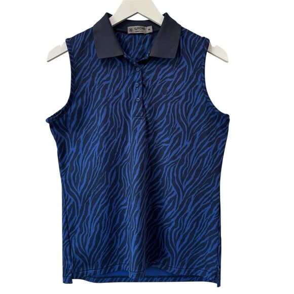 G/FORE Golf Polo Shirt Tank Medium All Over Animal Print Sleeveless Performance - Picture 1 of 8